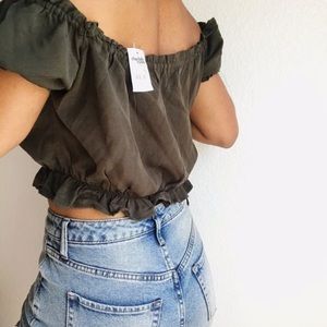 Olive Green Croptop